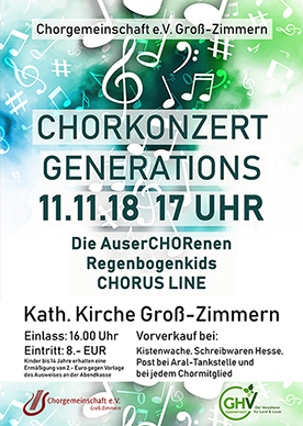 Plakat von dem Chorkonzert "Generations".